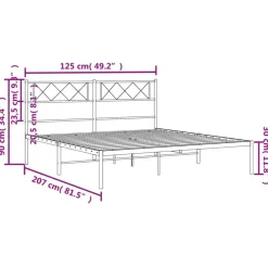 vidaXL - Metalen bed met hoofdbord - Wit - 120x200 cm New