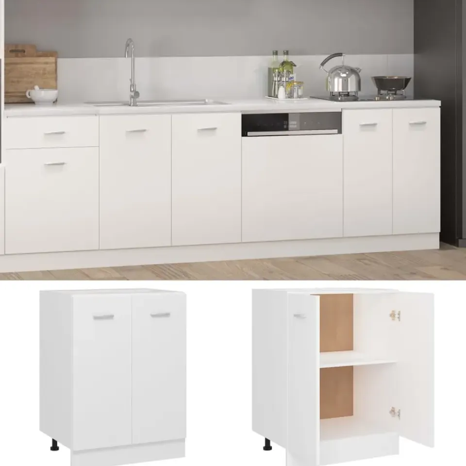 vidaXL - Onderkast - Wit - Bewerkt hout