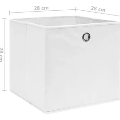 vidaXL - Opbergbox - Wit - Stof - 4 stuks Best