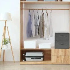 vidaXL - Opbergbox Opbergboxen - Antraciet - Stof - 2 stuks Outlet