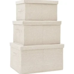 vidaXL - Opbergbox Opbergboxen - Crème - Stof Clearance