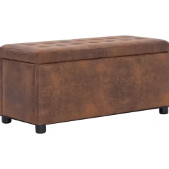 vidaXL - Opberghocker - Bruin - Kunstleer Online