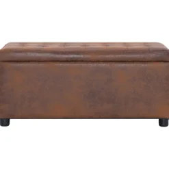 vidaXL - Opberghocker - Bruin - Kunstleer Online