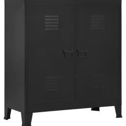 vidaXL - Opbergkast - Zwart - Staal Clearance