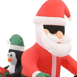 vidaXL - Opblaasbare Kerstman Op Motorfiets Clearance