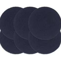 vidaXL - Placemat - Blauw - Katoen - 6 stuks Discount