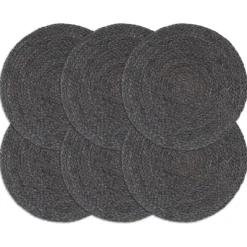 vidaXL - Placemat - Grijs - Jute - 6 stuks Sale