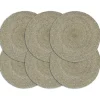 vidaXL - Placemat - Grijs - Jute - 6 stuks Online