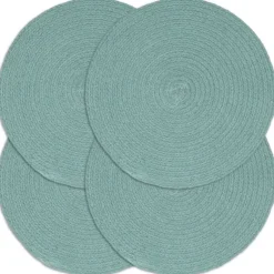 vidaXL - Placemat - Groen - Katoen - 4 stuks Online