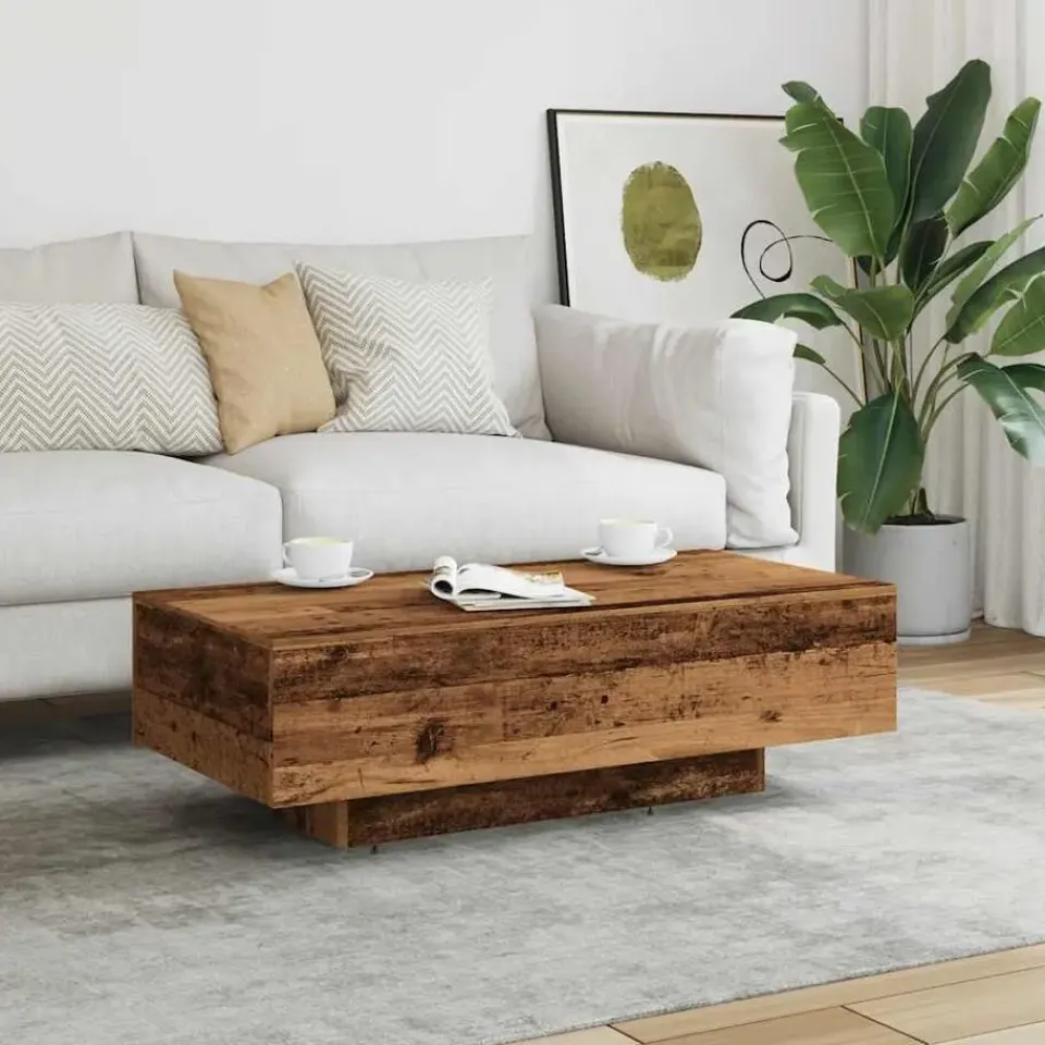 vidaXL - Rechthoekige Salontafel - Oud hout - Bewerkt hout - 100x49.5x31 cm Outlet