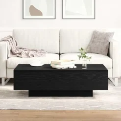 vidaXL - Rechthoekige Salontafel - Zwart eiken - Bewerkt hout - 100x49.5x31 cm New