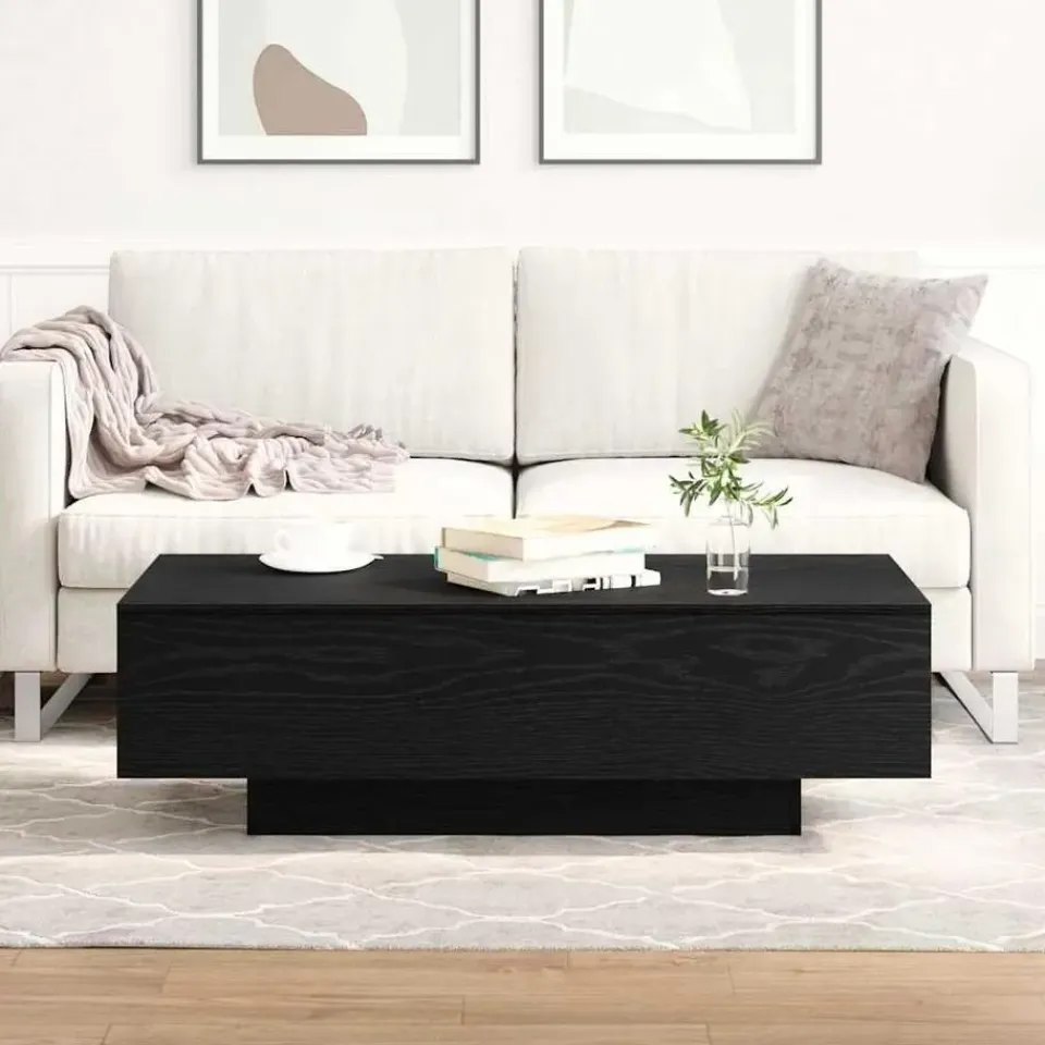 vidaXL - Rechthoekige Salontafel - Zwart eiken - Bewerkt hout - 100x49.5x31 cm New