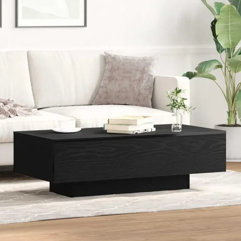 vidaXL - Rechthoekige Salontafel - Zwart eiken - Bewerkt hout - 100x49.5x31 cm New