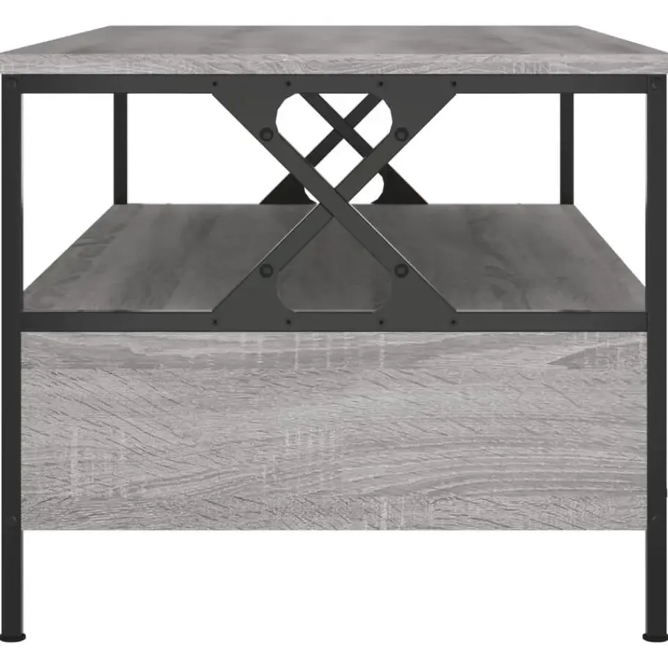 vidaXL - Rechthoekige Salontafel met 2 lades - Grijs sonoma eiken - 100x51 cm