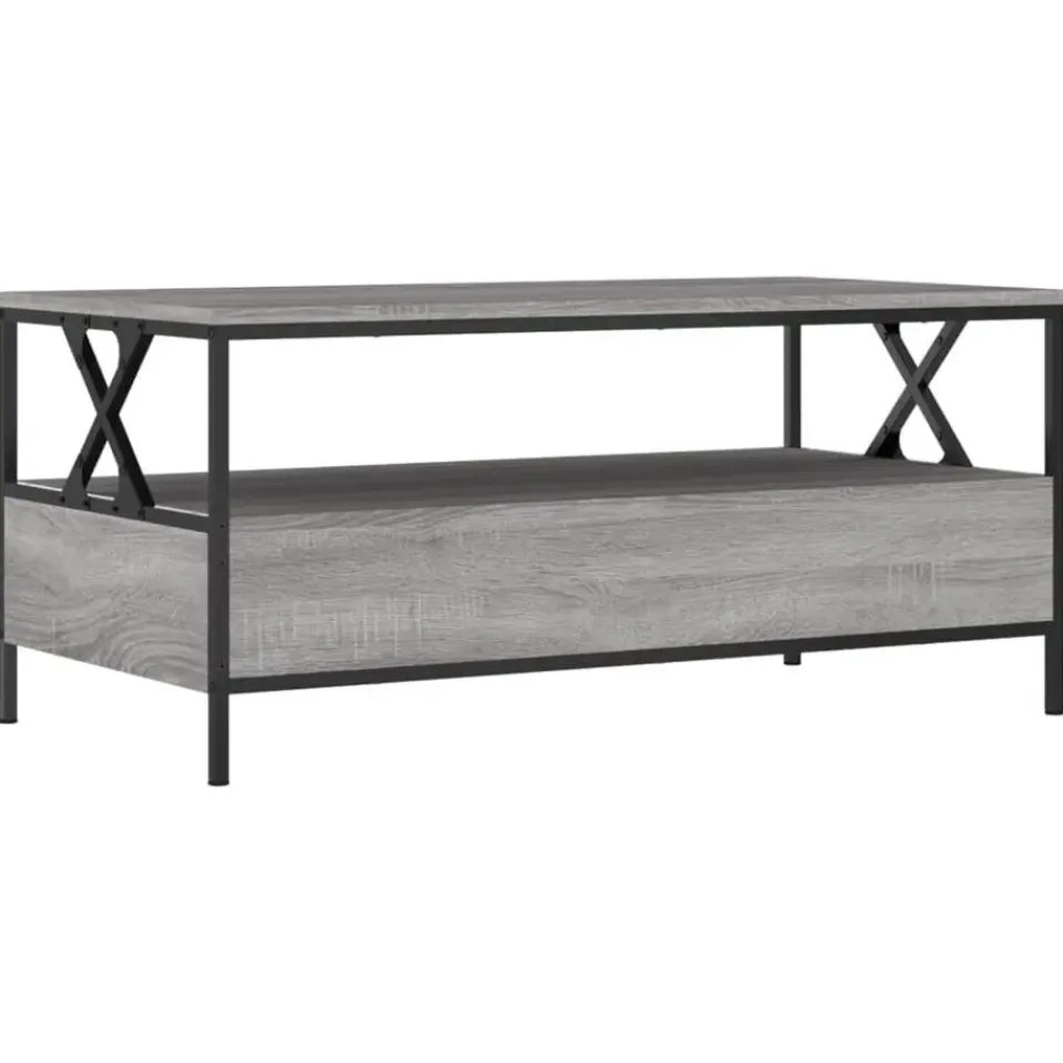 vidaXL - Rechthoekige Salontafel met 2 lades - Grijs sonoma eiken - 100x51 cm