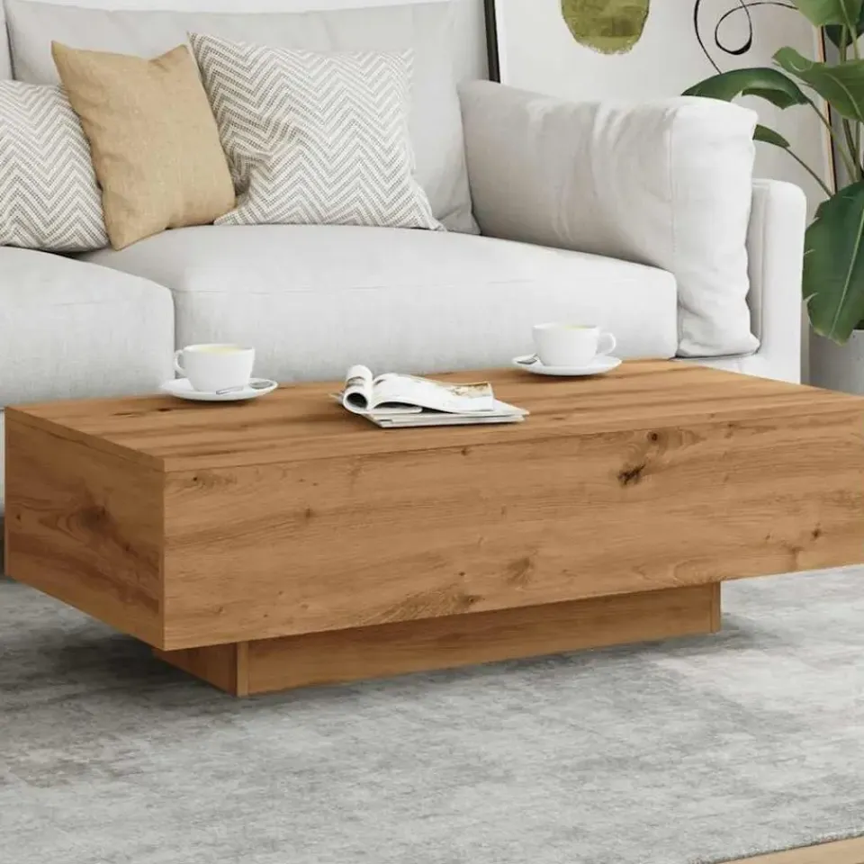 vidaXL - Rechthoekige Salontafel - Artisanaal eiken - Hout - 100x49.5x31 cm New