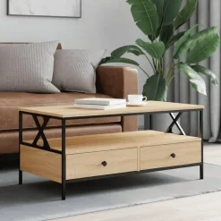 vidaXL - Rechthoekige Salontafel met 2 lades - Sonoma eiken - Hout - 100x51 cm Online