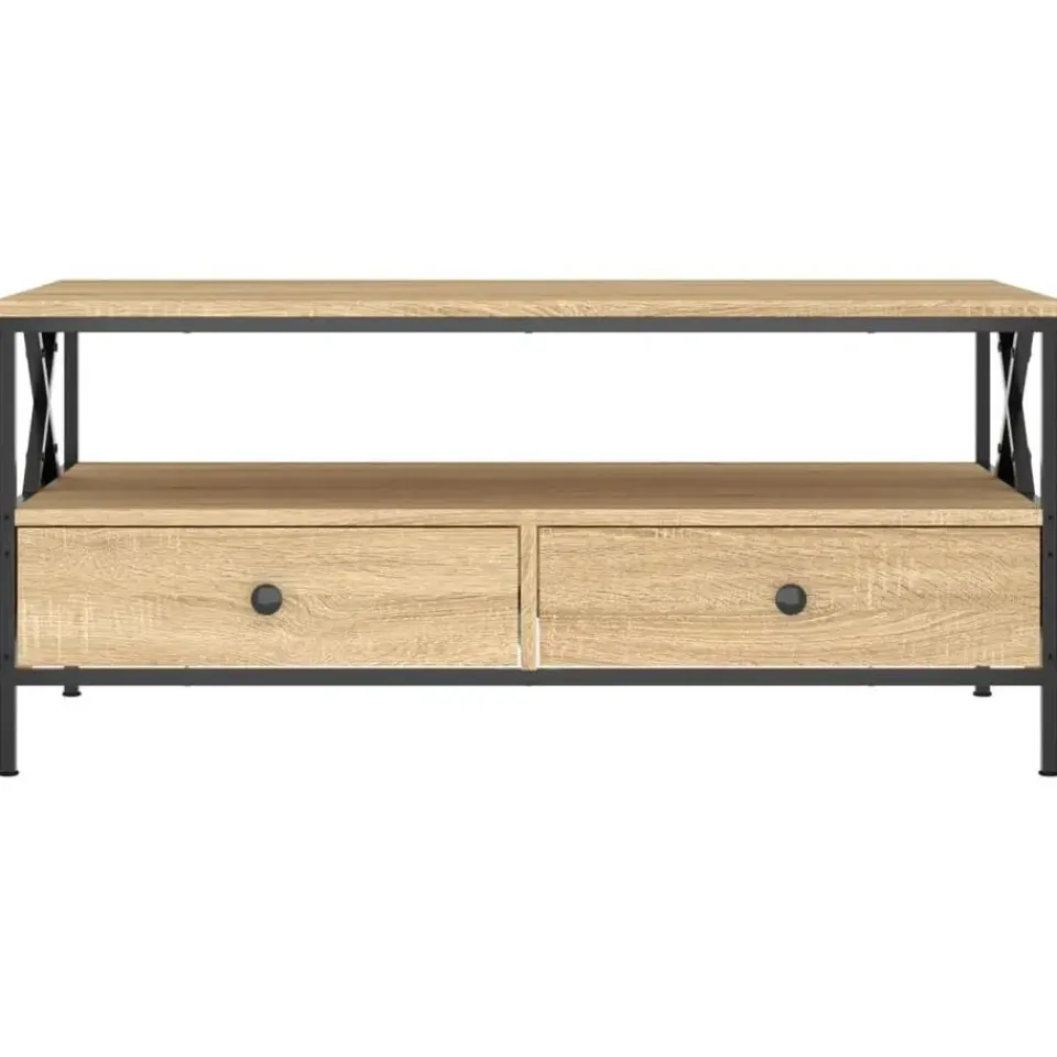 vidaXL - Rechthoekige Salontafel met 2 lades - Sonoma eiken - Hout - 100x51 cm Online
