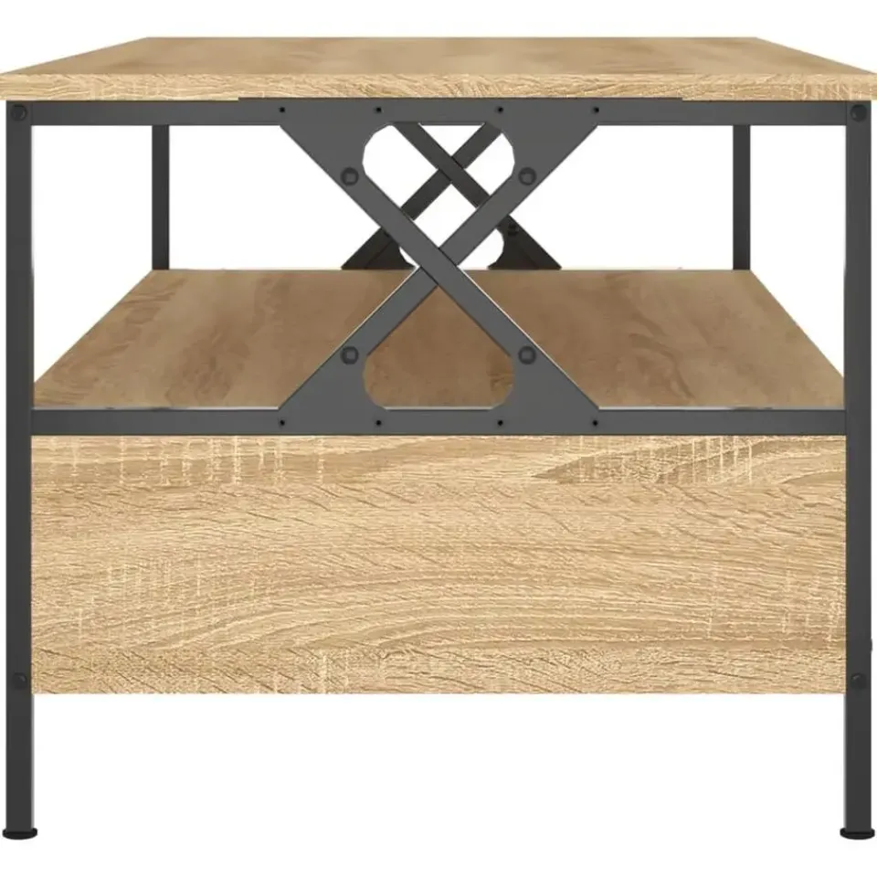 vidaXL - Rechthoekige Salontafel met 2 lades - Sonoma eiken - Hout - 100x51 cm Online