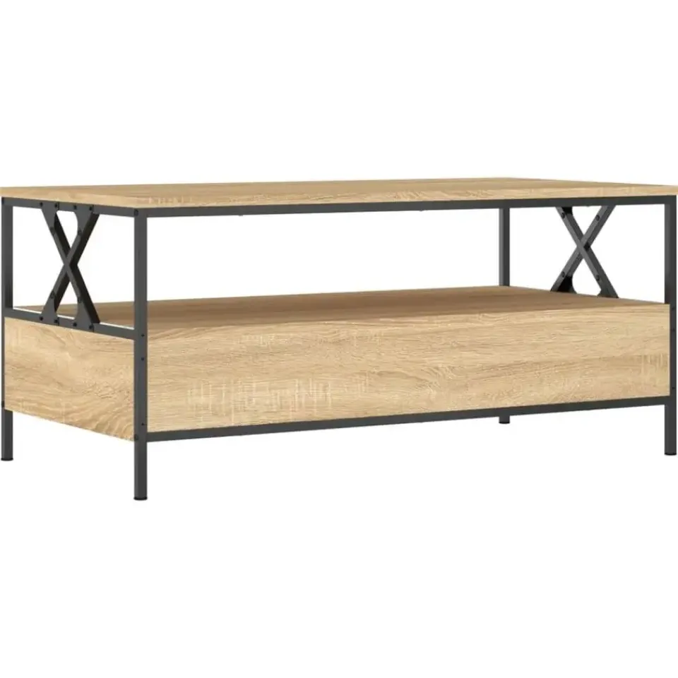 vidaXL - Rechthoekige Salontafel met 2 lades - Sonoma eiken - Hout - 100x51 cm Online
