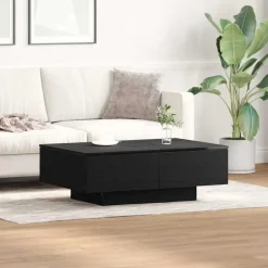 vidaXL - Rechthoekige Salontafel met 4 lades - Zwart eiken - Hout - 90x60 cm Best