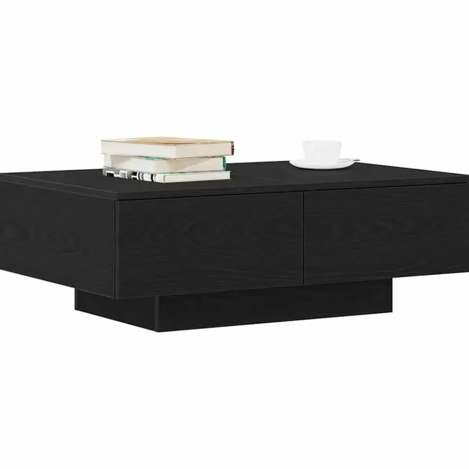 vidaXL - Rechthoekige Salontafel met 4 lades - Zwart eiken - Hout - 90x60 cm Best