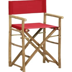 vidaXL - Regisseursstoel - Rood - Bamboe en stof - 2 stuks - Inklapbaar