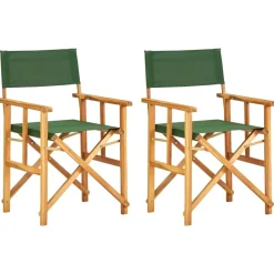 vidaXL - Regisseursstoelen - Groen - Hout - 2 stuks Best