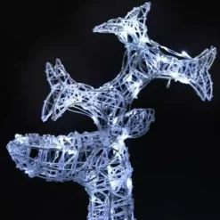 vidaXL - Rendier Kerstdecoratie - Koudwit New