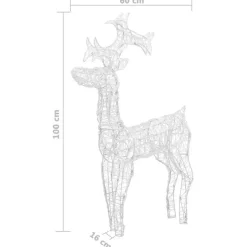 vidaXL - Rendier Kerstdecoratie - Koudwit New