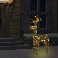 vidaXL - Rendier Kerstdecoratie - Warm white - 60 x 16 x 100 cm Best