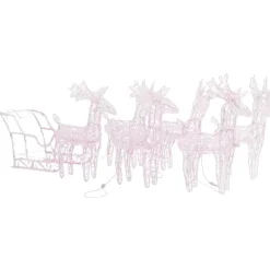 vidaXL - Rendieren En Slee Kerstversiering - Warmwit - 43 x 11 x 55 cm (4 stuks) Sale