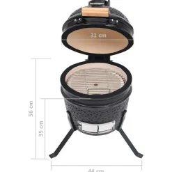 vidaXL - Rokersbarbecue - Zwart - Keramiek New