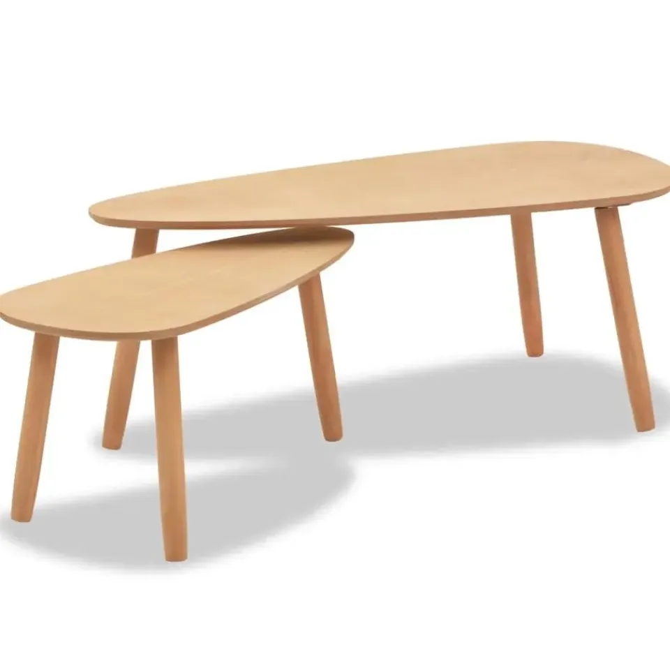 vidaXL - Salontafel - Bruin - Grenenhout - 2 stuks Best