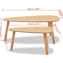vidaXL - Salontafel - Bruin - Grenenhout - 2 stuks Best