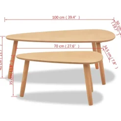 vidaXL - Salontafel - Bruin - Grenenhout - 2 stuks Best