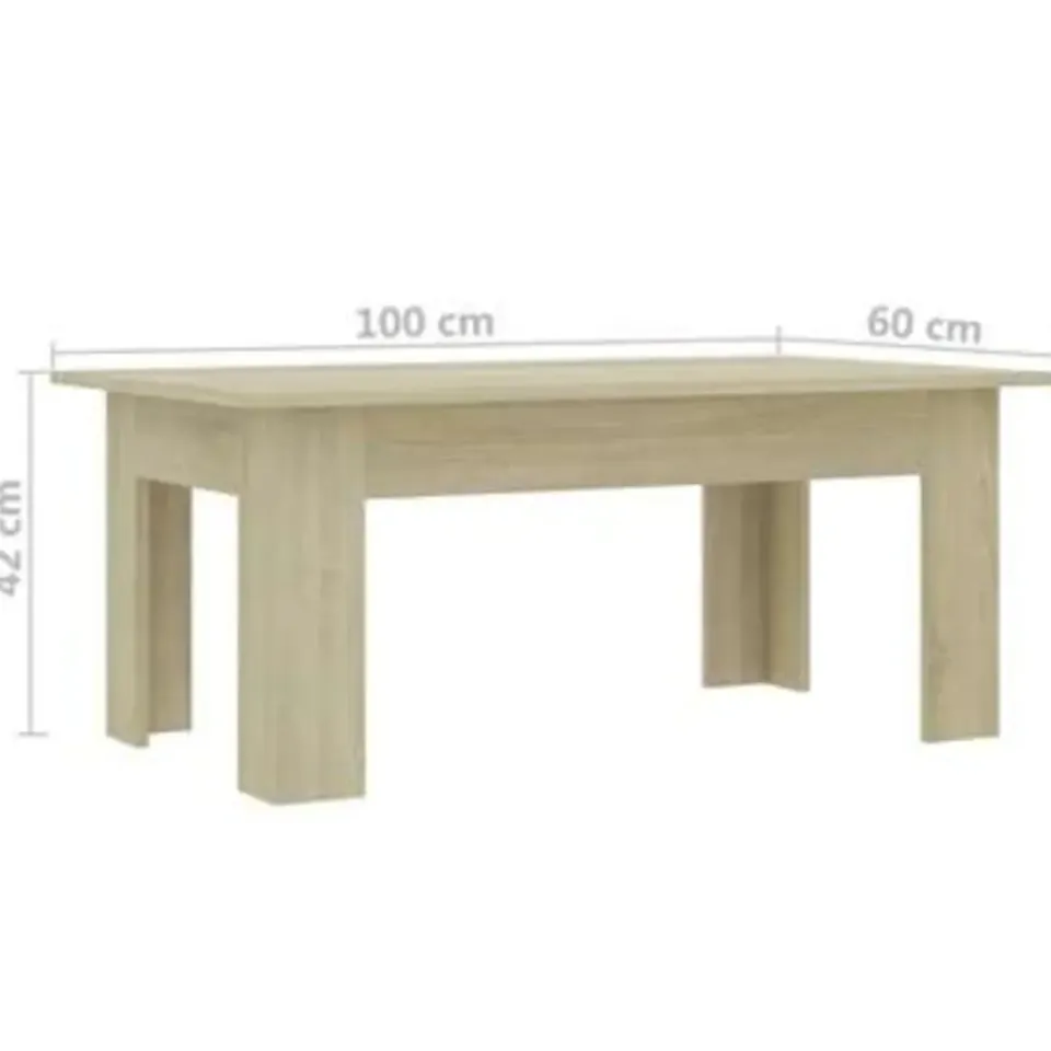 vidaXL - Salontafel - Bruin - Bewerkt hout - 100 x 60 x 42 cm Sale