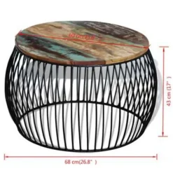 vidaXL - Salontafel - Bruin - Hout - 68 x 37 cm Clearance