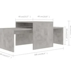 vidaXL - Salontafel - Grijs - Bewerkt hout Clearance
