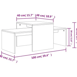 vidaXL - Salontafel - Grijs - Bewerkt hout Clearance