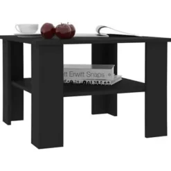 vidaXL - Salontafel - Zwart - Bewerkt hout Online