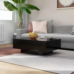 vidaXL - Salontafel - Zwart - Bewerkt hout - 90 x 60 x 31 cm Hot