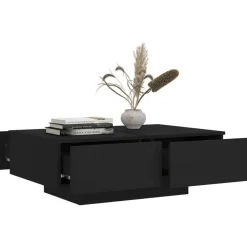 vidaXL - Salontafel - Zwart - Bewerkt hout - 90 x 60 x 31 cm Hot