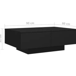 vidaXL - Salontafel - Zwart - Bewerkt hout - 90 x 60 x 31 cm Hot