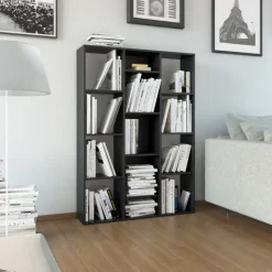 vidaXL - Scheidingswand - Zwart - Bewerkt hout Outlet