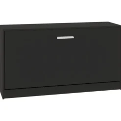 vidaXL - Schoenenbank - Zwart - Bewerkt hout Outlet