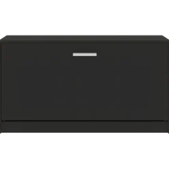 vidaXL - Schoenenbank - Zwart - Bewerkt hout Outlet