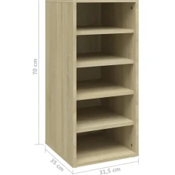 vidaXL - Schoenenkast - Bruin - Bewerkt hout - 31.5 x 35 x 70 cm Outlet