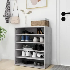 vidaXL - Schoenenkast - Grijs - Bewerkt hout - 60 x 35 x 70 cm Online