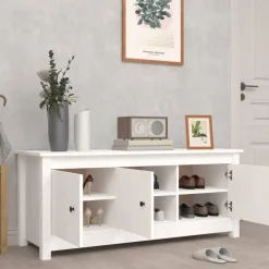 vidaXL - Schoenenkast - Wit - Grenenhout Outlet